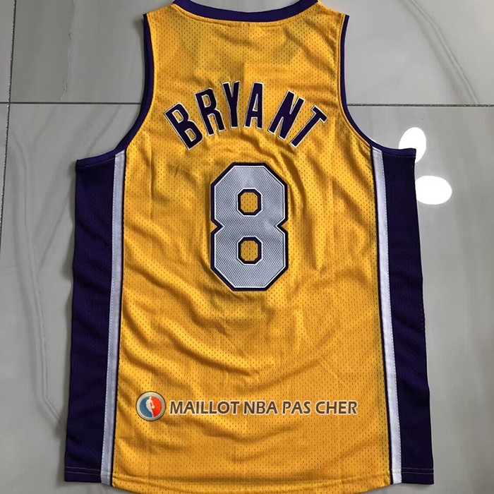 Maillot Los Angeles Lakers Kobe Bryant NO 8 Mitchell & Ness 1999-00 Jaune